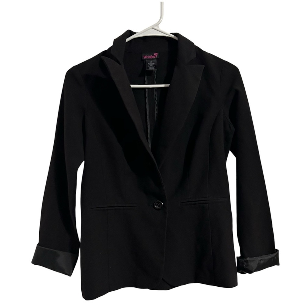 Flirtatious Vintage Y2K One Button Collared Long Sleeve Business Blazer